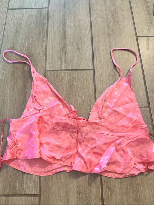 Pattern Pink Satin Tie - Image 4