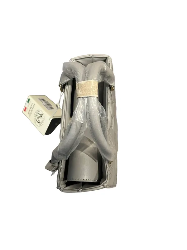 Valentino Orlando Grey Quilted Monogram Satchel Tote Strap Bag Charm V-2012 NWT - Image 3