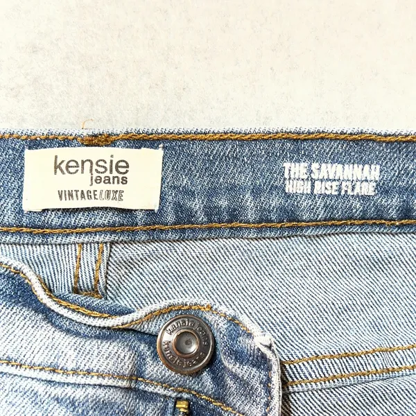 Kensie Vintage Luxe High Rise Flare Savannah Jeans Blue Denim Womens Size 10/30 - Image 2