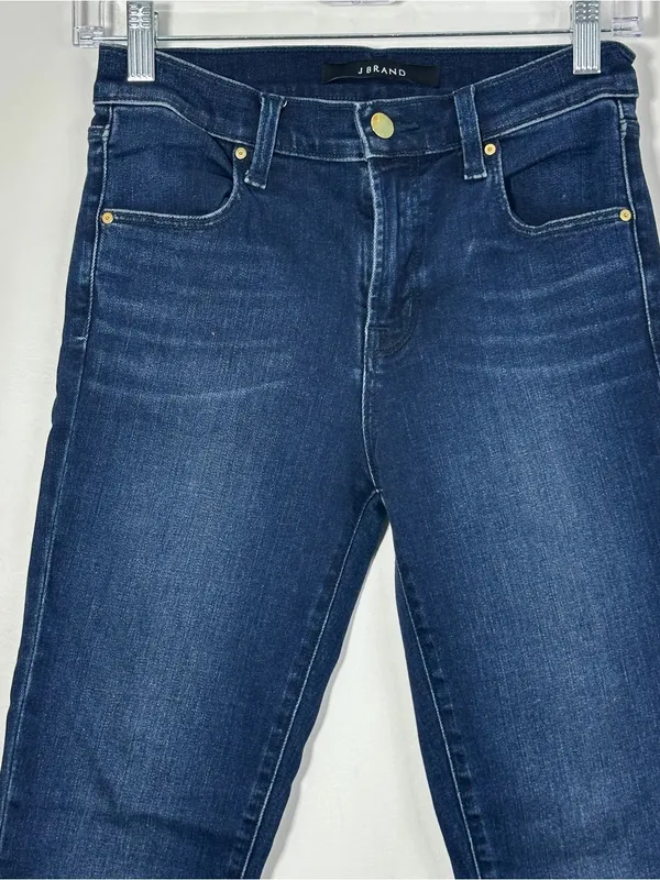 J Brand Women’s Size 26 Dark Wash High Rise Skinny Jeans Stretch Denim - Image 2