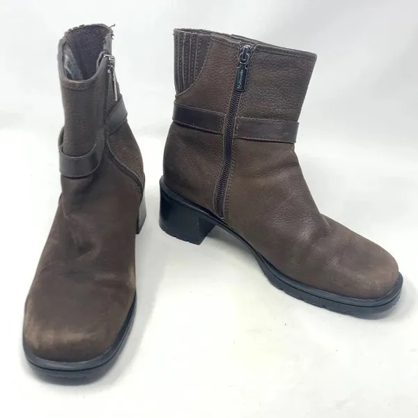 Blondo Brown‎ Waterproof Buckle Accent Chelsea Heel Boots Size US 8.5 - Image 3