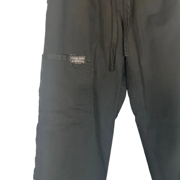 Cherokee Black Professional Drawstring Waist Casual Scrub Pants Women Sz XS - Image 5