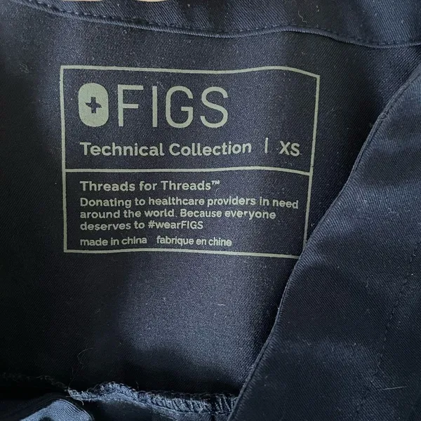 Figs‎ Masaya Scrub Zip Up Short Sleeve Shirt Jacket Sz XS in navy - Image 2