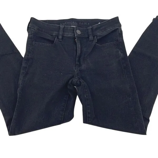 American Eagle Womens Skinny Jegging Jeans Denim Stretch Black‎ Size 6 Regular - Image 2