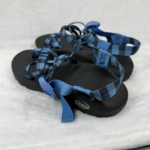Chaco Z Cloud 2 Womens 7 Blue‎ Checkered Strappy Toe Loop Hiking Sandals J106820 - Image 8