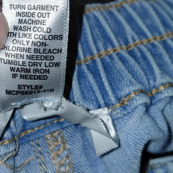 Madden Girl Blue Denim Cargo Jeans Medium Y2K Baggy Wide Leg Cyber - Image 10