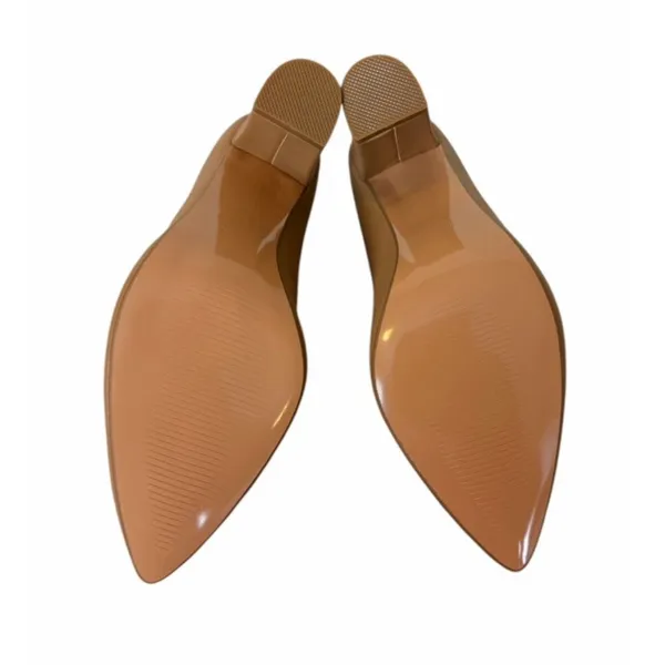 IDIFU Chunky Block Heel Pumps Nude Tan Pointed Toe 4” Heel Size 7.5 Office Work - Image 8