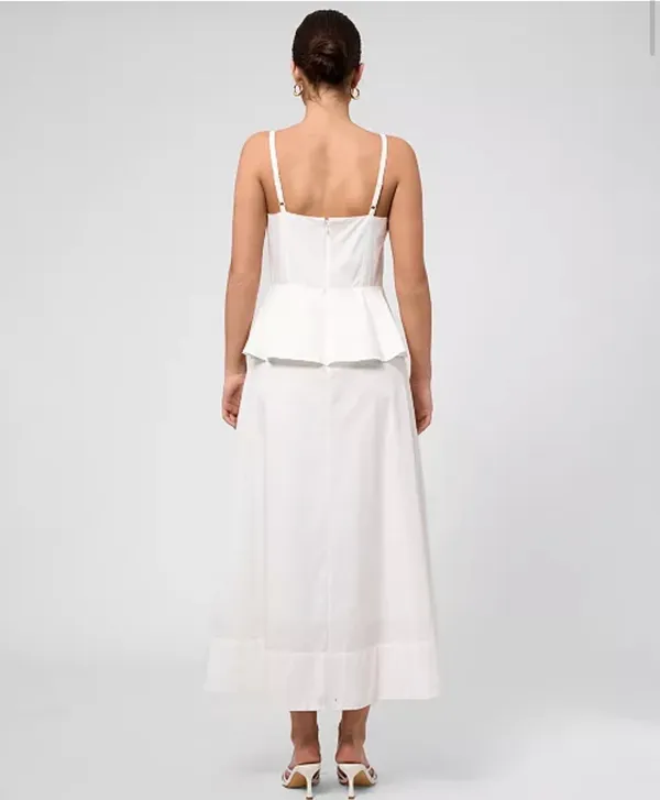 Rachel Roy White Peplum V-neck Maxi Dress - Image 3