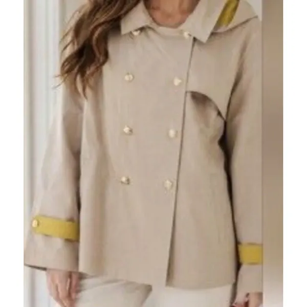 Dennis Basso Water Resistant Trench Coat S Hooded Women’s Minimalist Old Money - Image 12