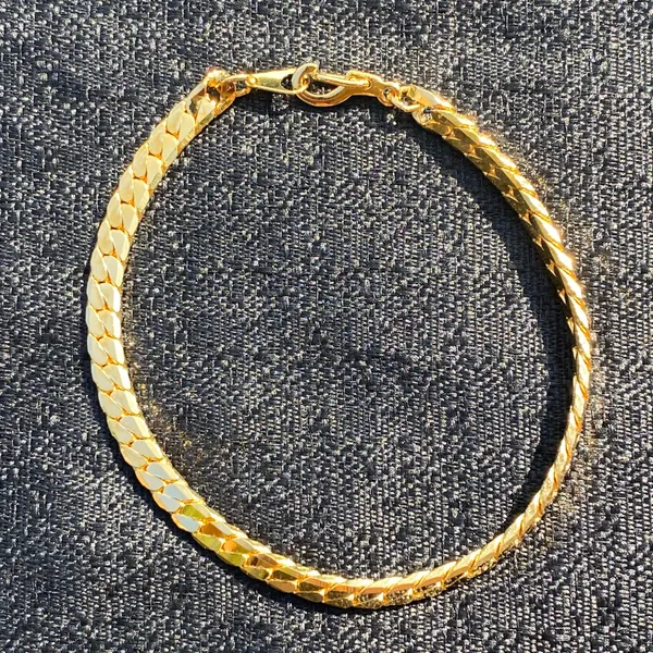 ⚜️ VTG Vintage 1990s NWOT Johnathan Paul 7” Gold Plated Franco Chain Bracelet ⚜️ - Image 3
