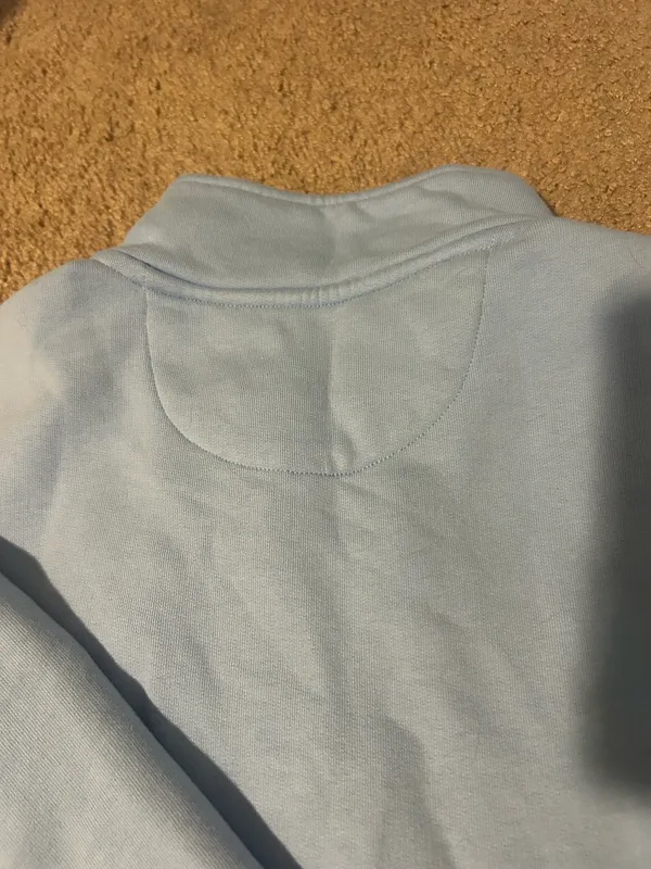 OVO Light Blue Quarter-Zip Sweatshirt with Embroidered Owl - Image 9