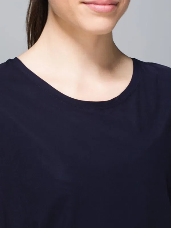 Lululemon If You're Lucky Short Sleeve Naval Blue Moody Mirage Open Cut-Out Back - Image 3