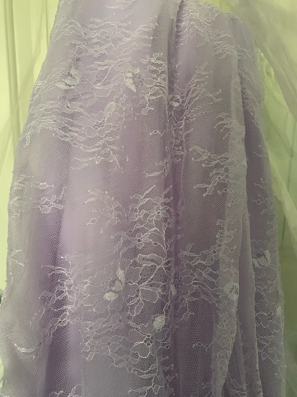Lavender Lilac Purple Floral Tulle Corset Back Maxi Prom Dress Sz M/8 - Image 9