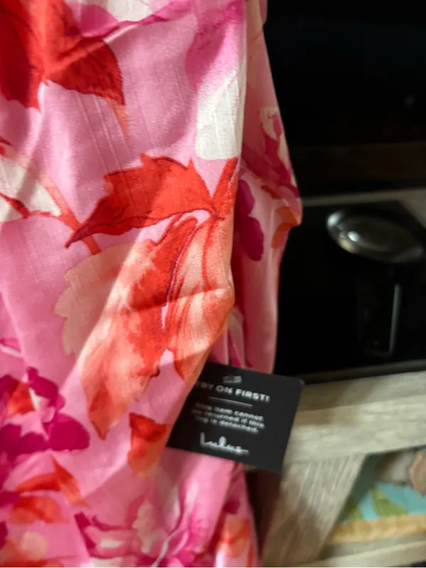 Lulu's Pink & Coral Floral One-Shoulder Midi Dress - Image 5