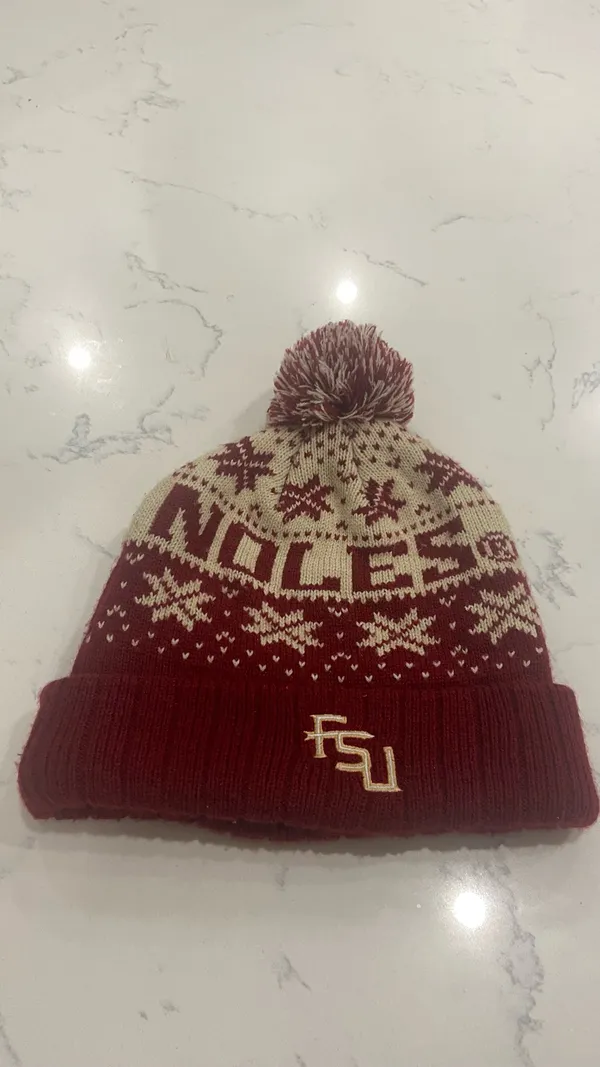 Top Of The World Florida State Seminoles FSU Noles Garnet Gold Knit Pom Beanie Hat - Image 2