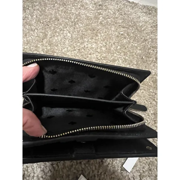 Kate Spade Joeley Glitter Medium Bi Fold Compartment Wallet Black NWT - Image 7