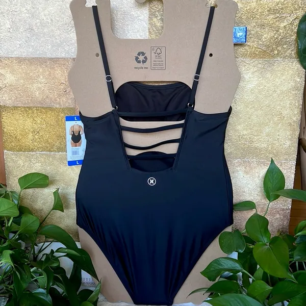 Hurley Women’s UPF 50+ One Piece Adjustable Strap Back Low Cut Swimsuit, Size L - Image 8