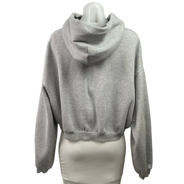 Gymshark Cosy Luxe Zip Through Women's Gray Fleece Hoodie Sweatshirt Top Size M - Image 3