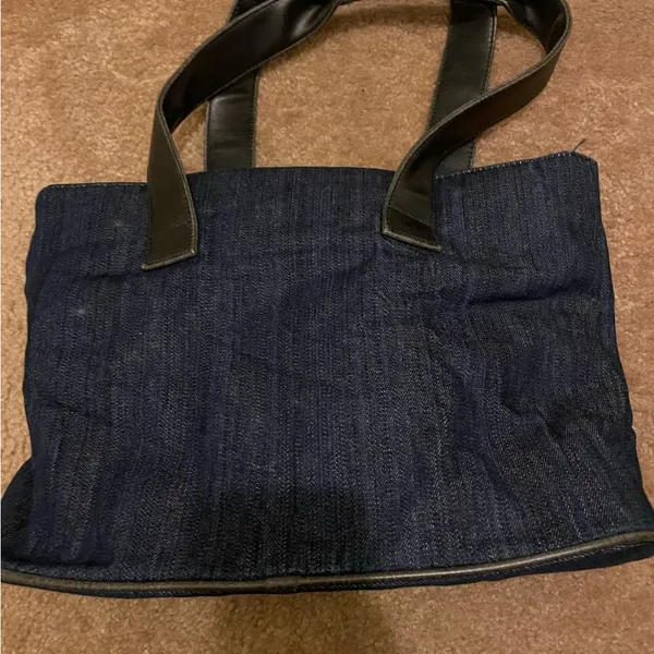 Stylish Black Denim Tote Bag - Image 3