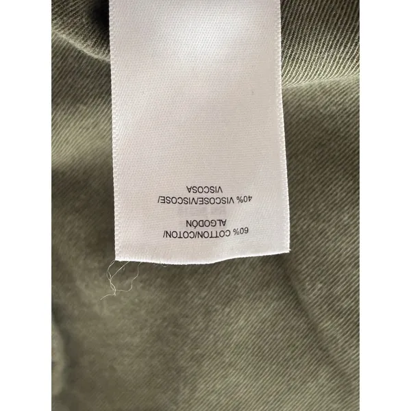 Lucky Brand Utility Shirt Size Medium Olive Green Snap Front Cotton Twill Top - Image 10