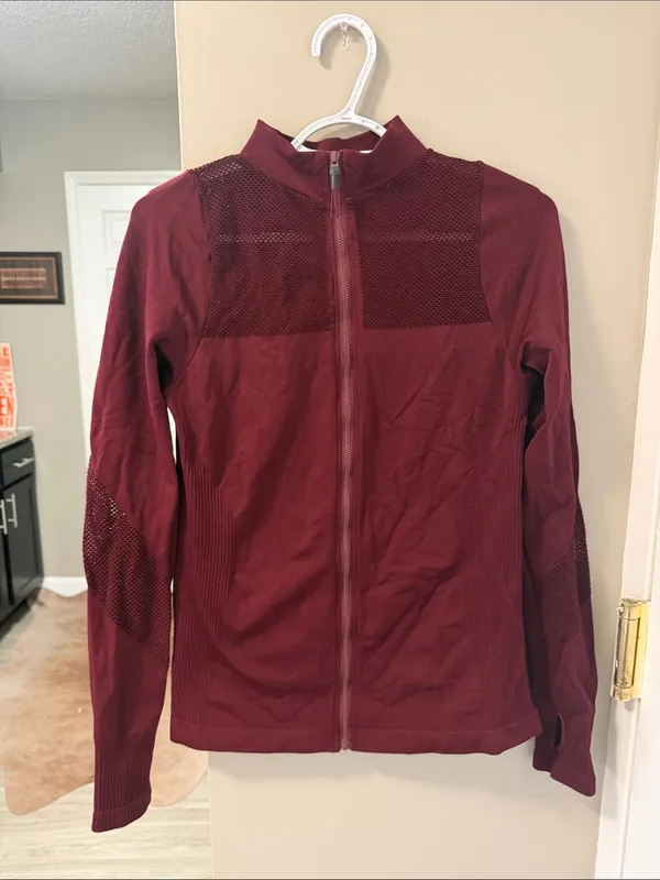 C California Burgundy Athletic Full-Zip Jacket - Medium athleisure - Image 2