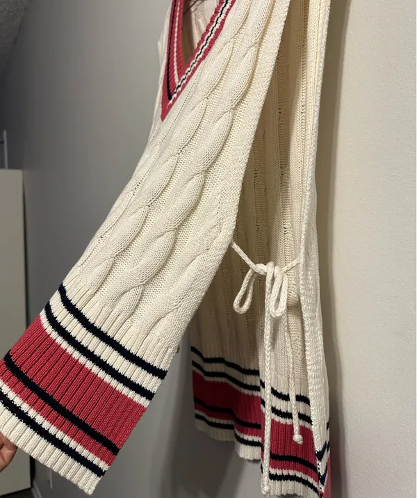 Free People Coastal Prep Poncho Vest Cable Knit - Image 4