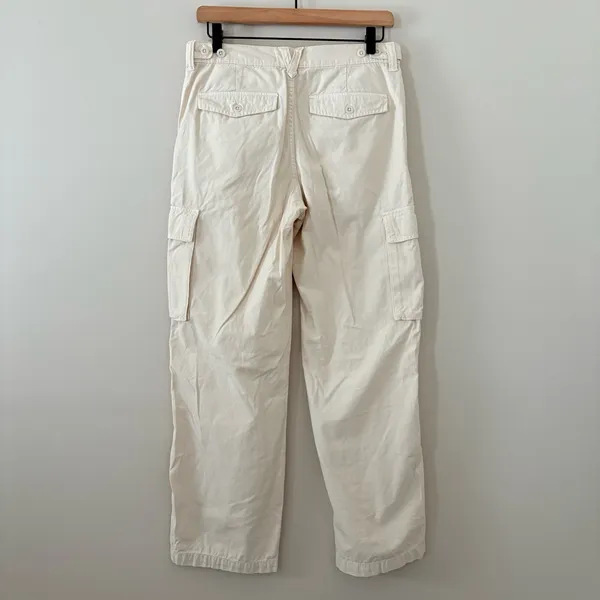 Madewell Garment-Dyed Low-Slung Straight Cargo Pants Cream‎ Vintage Linen 26 - Image 6