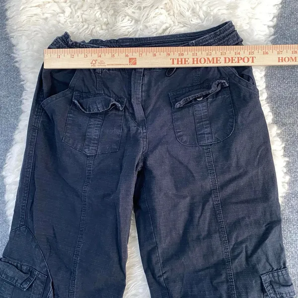 Brandy Melville Navy Blue Kim Cargo Pants Y2k Grunge Dark Academia Gorpcore - Image 4