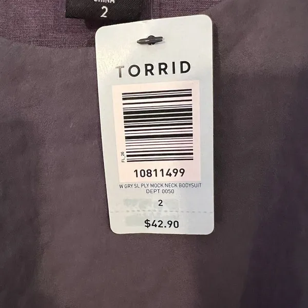 Torrid Dark Grey Blouson Halter Bodysuit Plus Size 2 Layered Snap‎ Sleeveless - Image 4