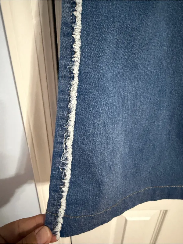 Tractr Wide Leg Denim Pull-On jeans rayed detail big pockets medium boho grunge‎ - Image 8