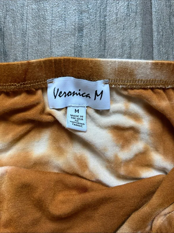 Veronica M Strapless Tie-Dye Maxi Dress in Rust and White - Image 2