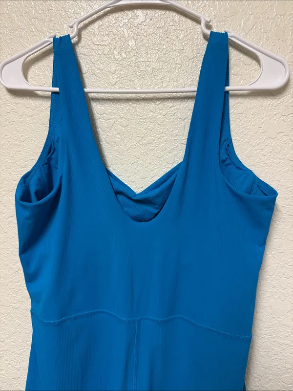 ALL IN MOTIONBright Blue Sleeveless Ribbed Romper Size XL - Image 4