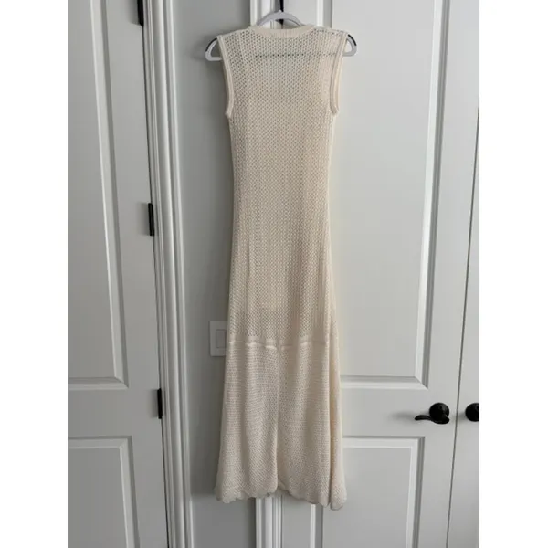 Everlane NWOT Lace Knit Maxi Sweater Dress W/Slip Bone Small Organic Cotton - Image 11
