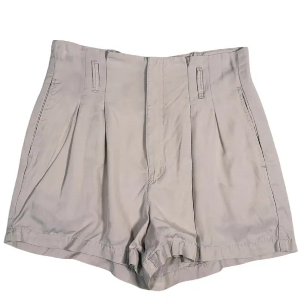 Abercrombie & Fitch High Waisted Pleated Shorts Size S Beige Preppy Quiet Luxury - Image 2