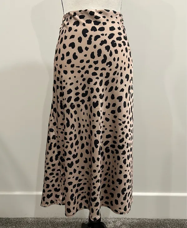 Leopard Print Midi Skirt Pink Size XL - Image 2