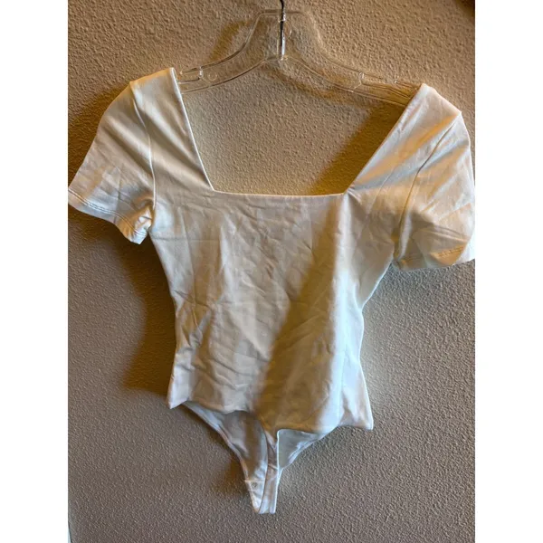 Aritzia Contour Casual Squareneck‎ Bodysuit White Blanc XXS New MSRP $58 - Image 2