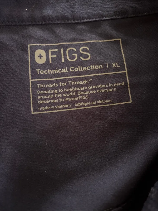Figs Rafaela Oversized Scrub Top Sz XL Navy Short Sleeve Mandarin Collar Boxy - Image 7