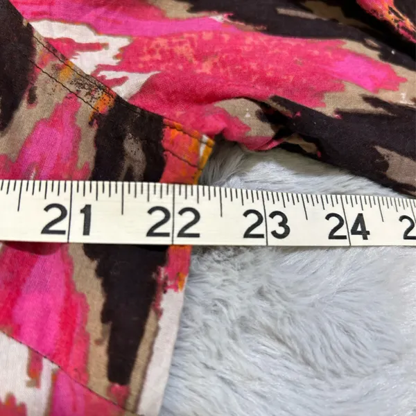 Signature by Larry Levine Pink and Orange Abstract Button Down Shirt - Image 3
