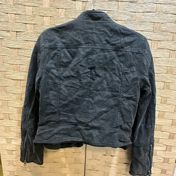 Free People We The Free Faux Vegan Leather Moto Motorcycle Jacket Med Biker - Image 5