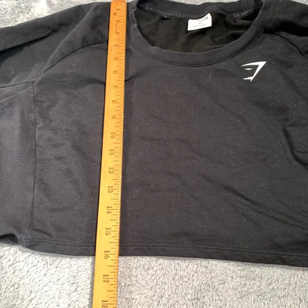 Gymshark black cropped long sleeve top XL - Image 9