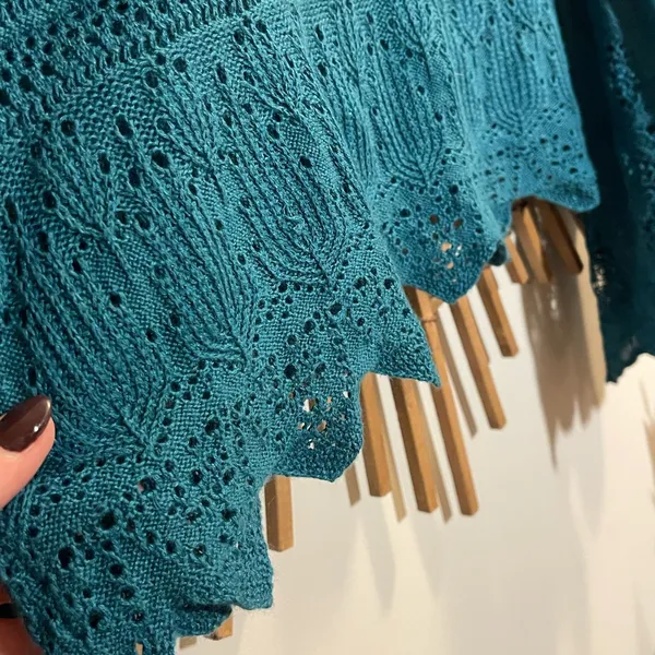 Free People Once Upon A Time Teal Lace Knit Bell Sleeve Top Fairy Boho - Image 10