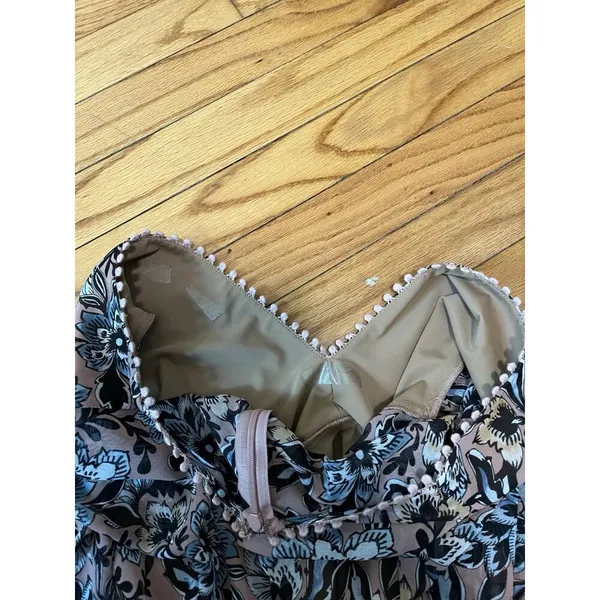 For‎ Love & Lemons Grace Maxi Dress in Nude Floral Size Small - Image 9