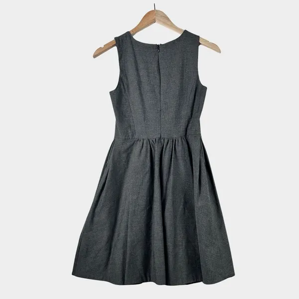 Zara Basic Jumper Dress Sz XS Gathered Waist School Girl Academia Minimalist‎ - Image 2