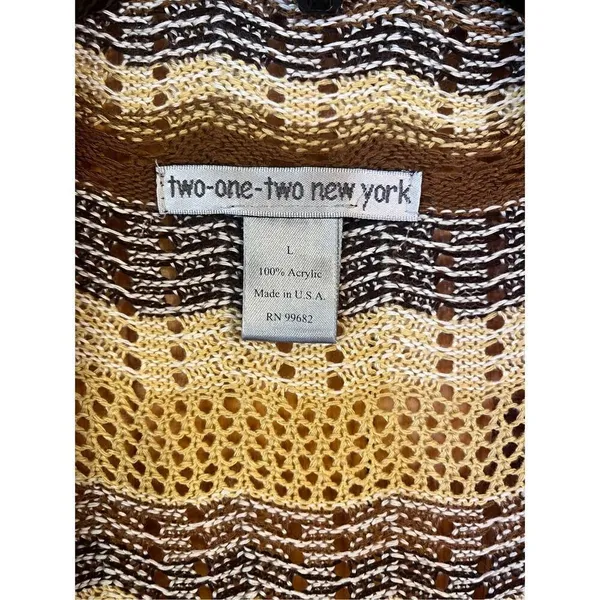 Two-One-Two NY 3/4 Sleeve Open Front Cardigan Women’s Sz Large (1888) - Image 3