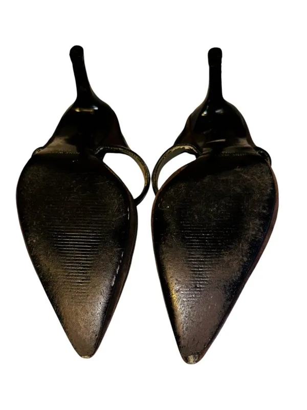 Nine West Brown Suede Slings with Buckle Detail - Image 9