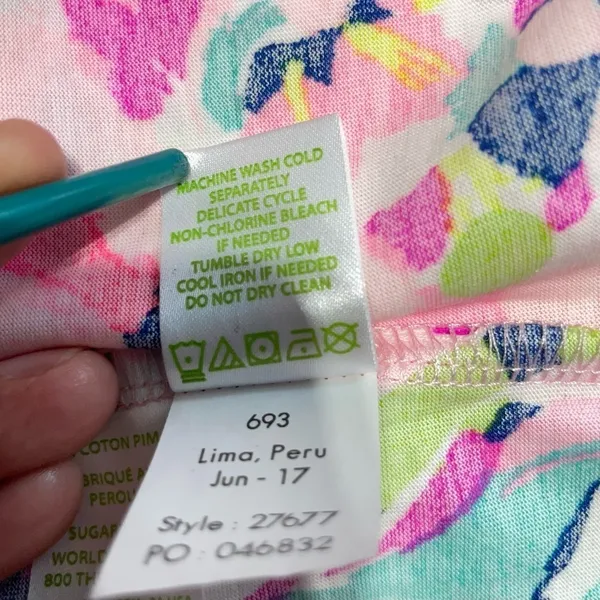 Lilly Pulitzer Pina Colada Beacon Dress Pima Cotton Pink Blue Size Small - Image 5
