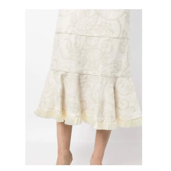 Alexis Zelda Cream Eyelet Embroidered Garden Midi Dress Sleeveless Size S - Image 4