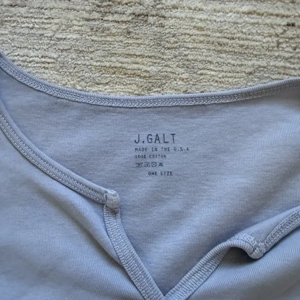 J.Galt Baby Blue Cropped Tee (One Size) - Image 5