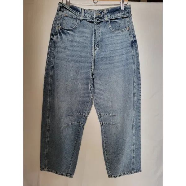Rewash Women's Barrel Blue Denim Jeans Low Rise Medium Wash 5-Pocket Size 29 - Image 2