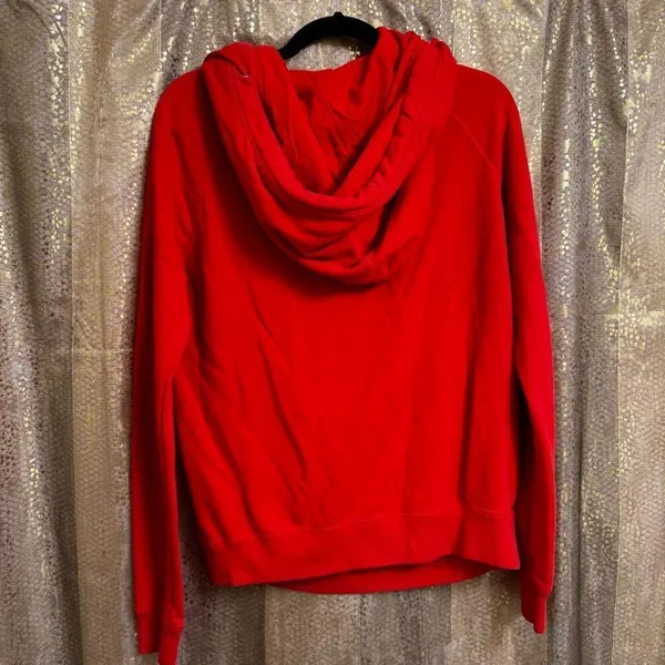Nike Women's Red Cowl Neck‎ Hoodie Athletic Casual Sweatshirt Medium - Image 2